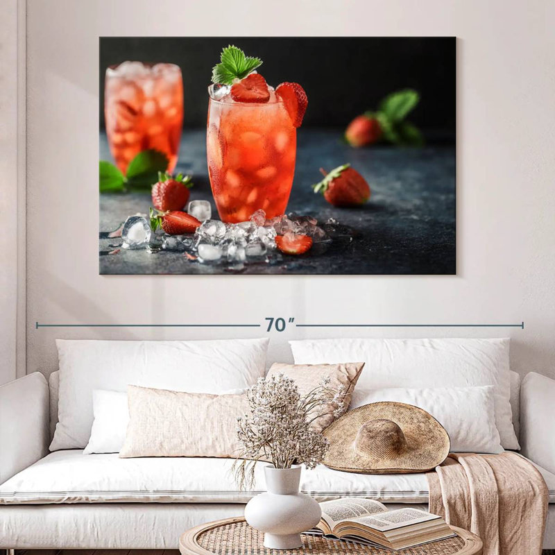 Yarlin Strawberry Cocktails, 34" H x 51" W