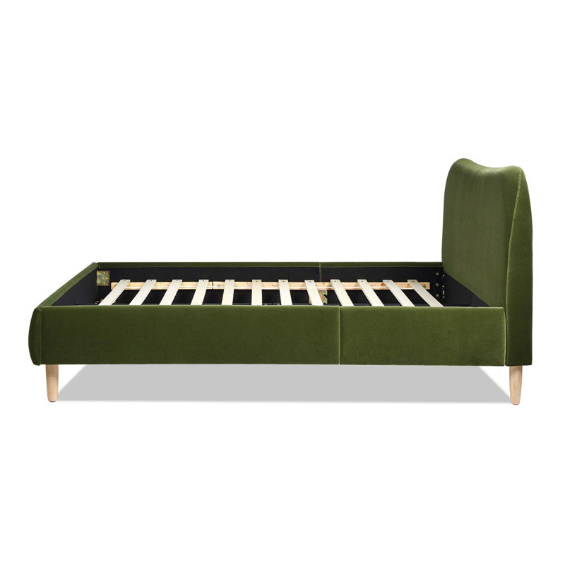 Lit plateforme tapissier Roman, Grand, Vert olive
