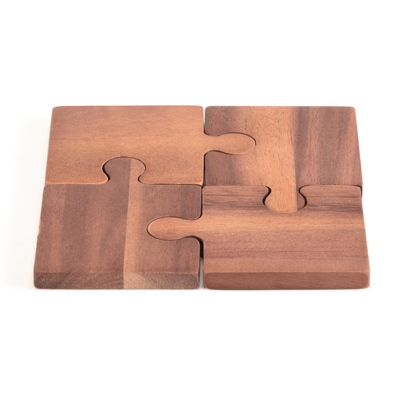 Sous-verres en bois d'acacia - 4 pièces