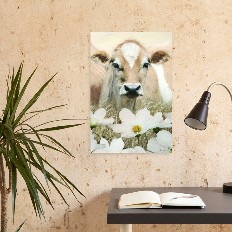 Art contemporain contemporain, paysage de vache, H 24 po x l 16 po