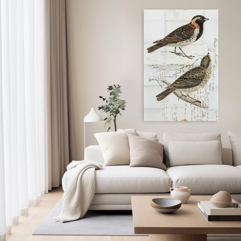 Oiseau rétro de Laponie, H 60 po x l 40 po