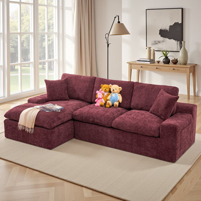 Canapé modulaire en L en chenille Boneless