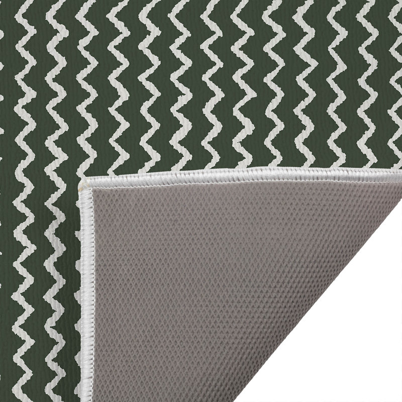 Chevron Wave Outdoor Doormat, 17" W x 24" L, Green
