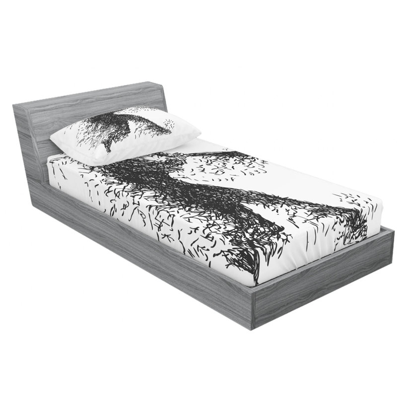 Microfiber Abstract Sheet Set, Twin XL Sheet Set with Fitted Sheet