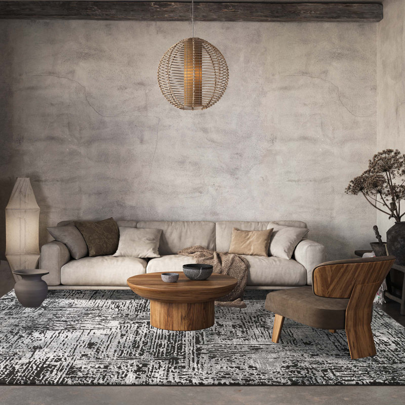 Denelda Living Room Area Rug Metallic Sheen Modern Illusion Design Grey, Rectangle 200 x 290 cm