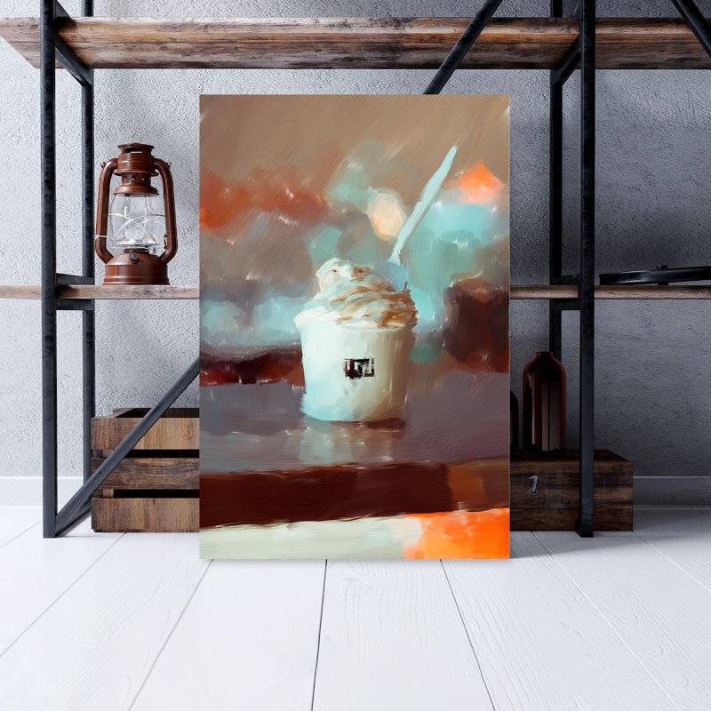 Soft Ice Cream In Kith Cup - 1 Piece Rectangle Graphic Art Print On Wrapped Canvas, 20" H x 16" W