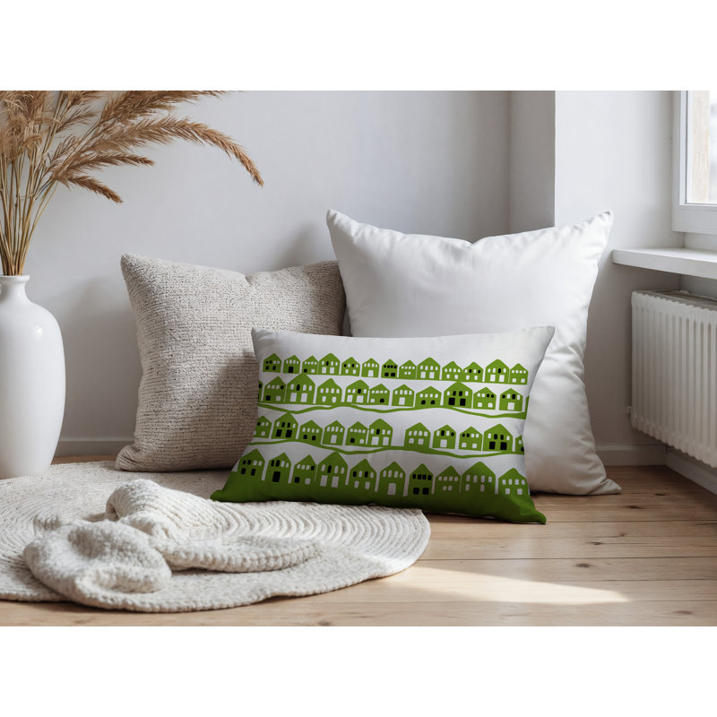 Coussin rectangulaire intérieur / extérieur Amiro, Chartreuse, Rectangle H 14 po x l 20 po