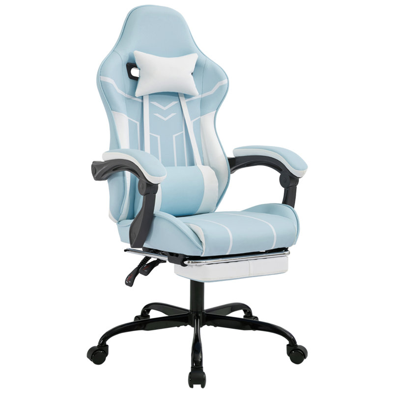 Chaise de jeu, chaise d'ordinateur ergonomique avec repose-pieds Chaise de bureau ergonomique avec dossier lombaire