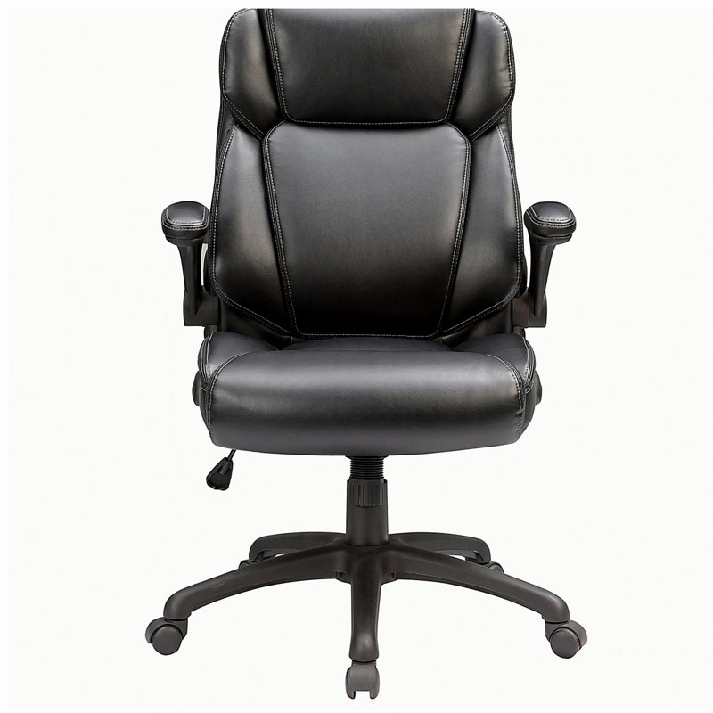 Fauteuil de bureau réglable en cuir reconstitué avec mécanisme papillon, fauteuil pivotant à 360 degrés pour le bureau, les jeux et les jeux