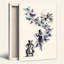 Art mural sur toile, "Musiciens et papillons en bleu"-1878601116