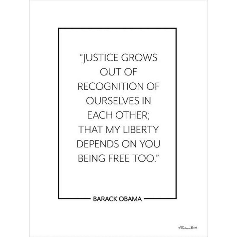 Justice Grows - art textuel sur toile tendue, H 16 po x l 12 po