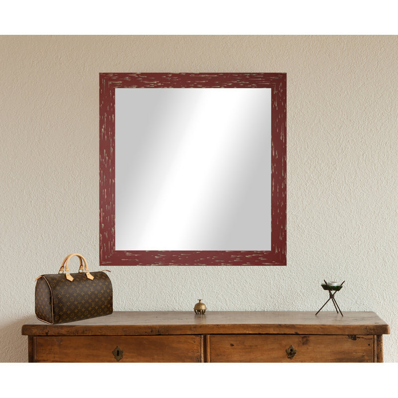 Miroir de salle de bain Hensel, Rouge brique, 21 po x 21 po