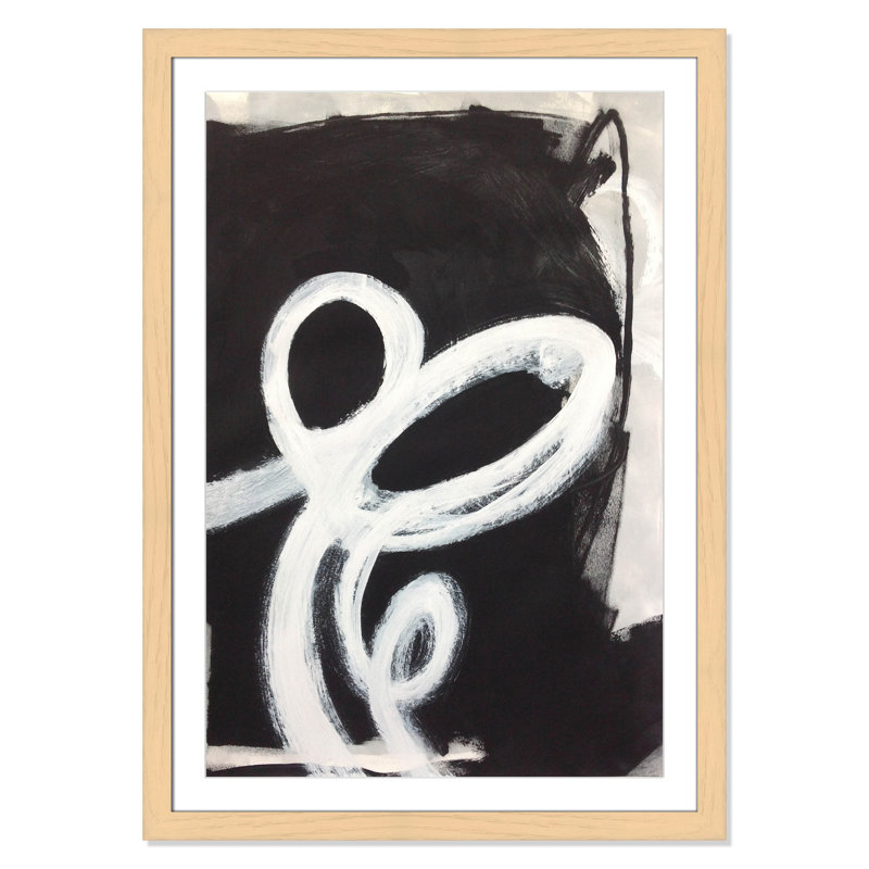 Bronte "Swirly Swirls II" Print, 43" H x 31" W x 1.25" D, Natural Cube Frame Matted