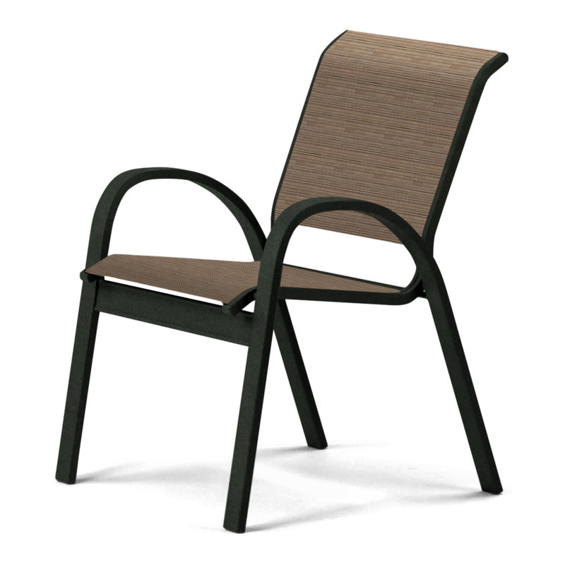 Aruba 1 Outdoor Dining Armchair, Textured Graphite, Bark Performance