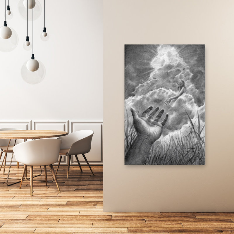 «Celestial Connection», art abstrait surréel, paysage abstrait, art mural, 48" H x 32" W