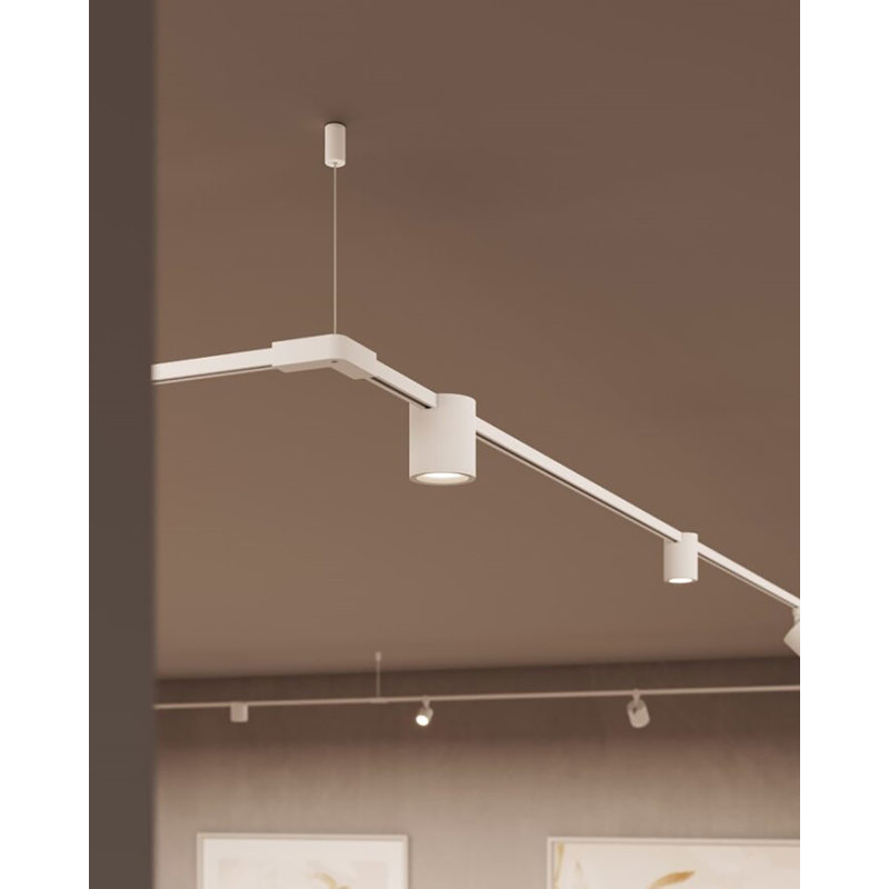 Suspenders® 1-Tier Path Square - 12' x 12' - Precise & Power Precise Smooth Cylinder Luminaires, Satin White