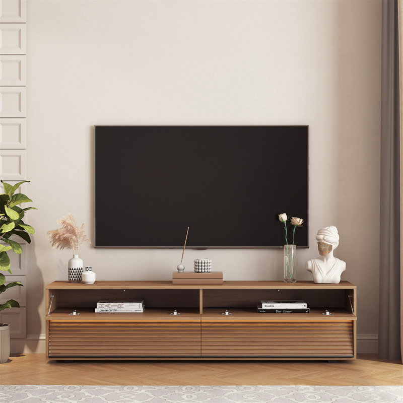 Meuble télé moderne flottant avec rangement multifonctionnel et DEL élégantes