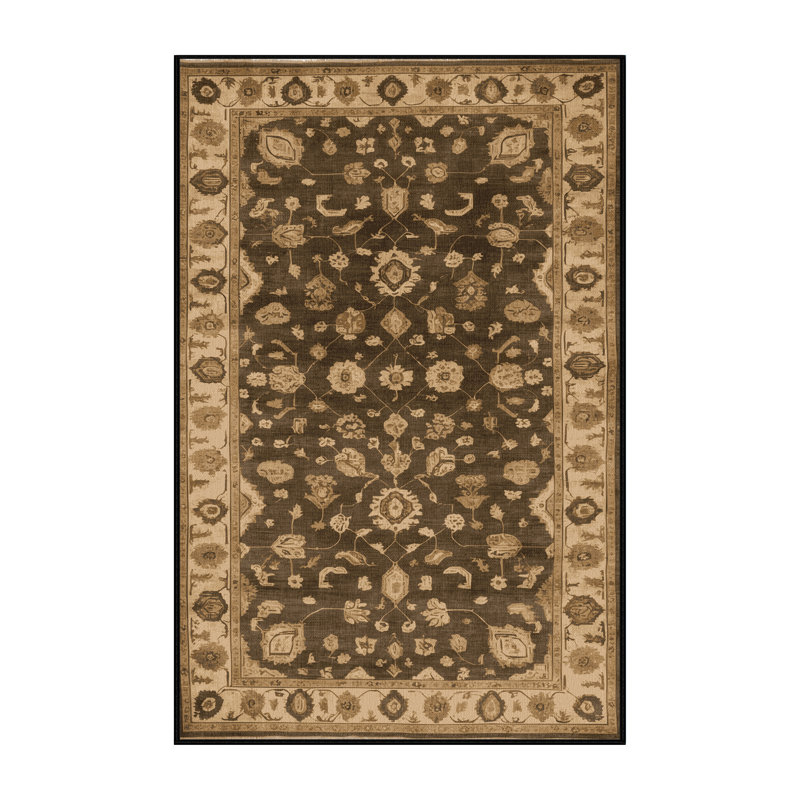 Machine Washable Overdyed Brown Area Rug, Rectangle 8' x 12'