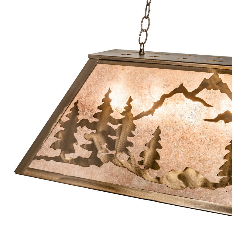 Mountain Range Gros Ventre WY 6 - Light Pendant, Amber Mica