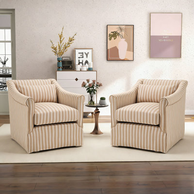 Fauteuil pivotant contemporain rembourré de 30 po de largeur avec coussin lombaire