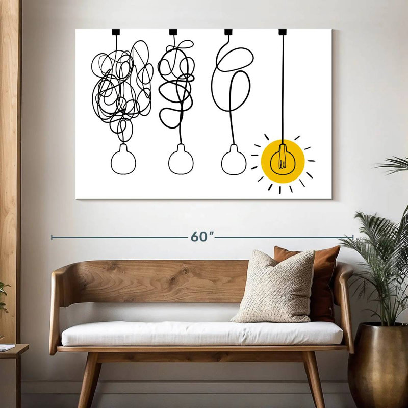 Abstract Idea Lightbulb, 34" H x 51" W