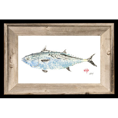 Faux albacore bois flotté, impression encadrée 12 x 18
