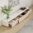 Billy Modern TV Stands with Glossy Sintered Stone, White Media Console with 4 Drawers for Living Room