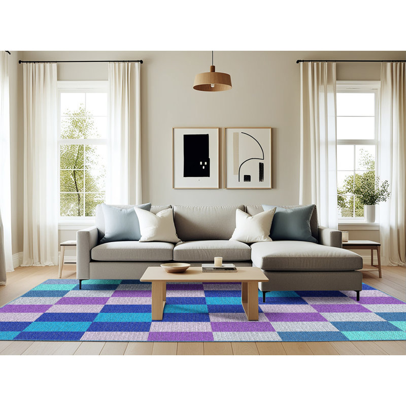 Wool Patchwork Indoor Rug, Rectangle 6' x 9'