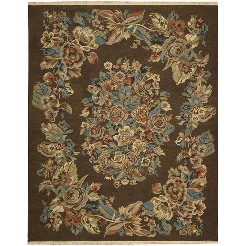Zinvor Wool Floral Indoor Rug, Rectangle 7'9" x 9'9"