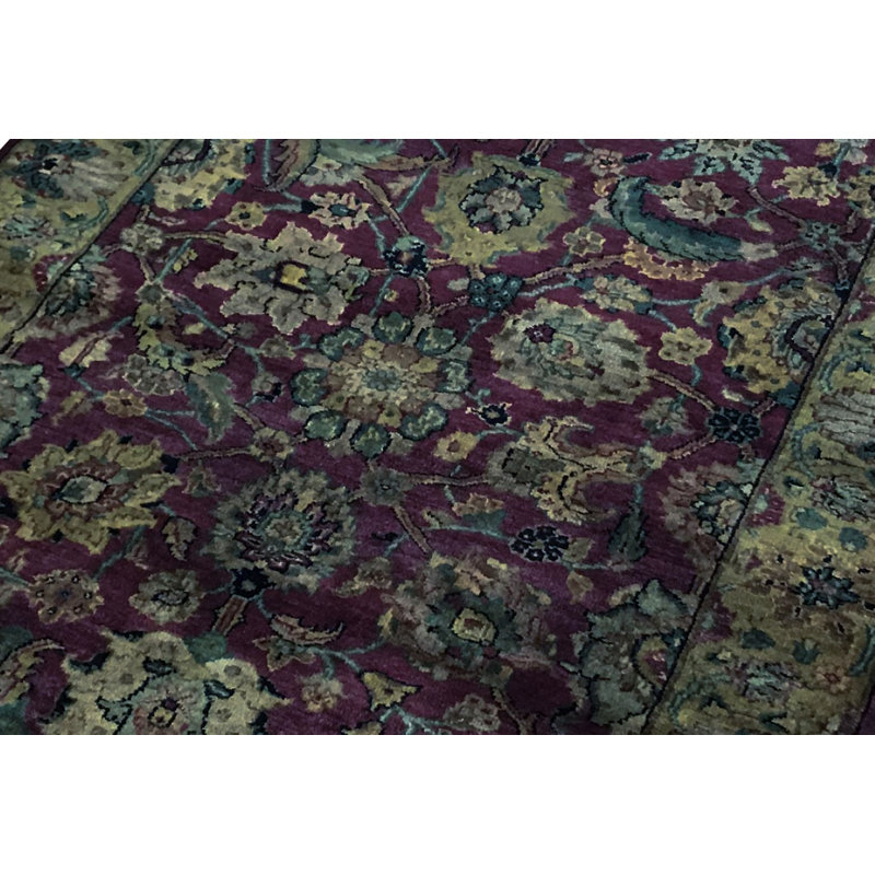 Hand-Knotted High-Quality Brown and Red Runner