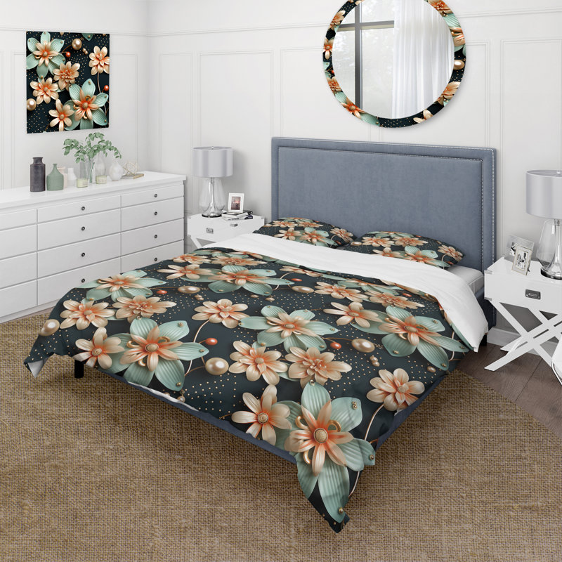 Ensemble de housse de couette Victorian Elegance, Housse de couette pour grand lit et 2 taies décor