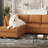 Faux Leather L-Shaped Modular Sectional Sofa-75756249-75756246