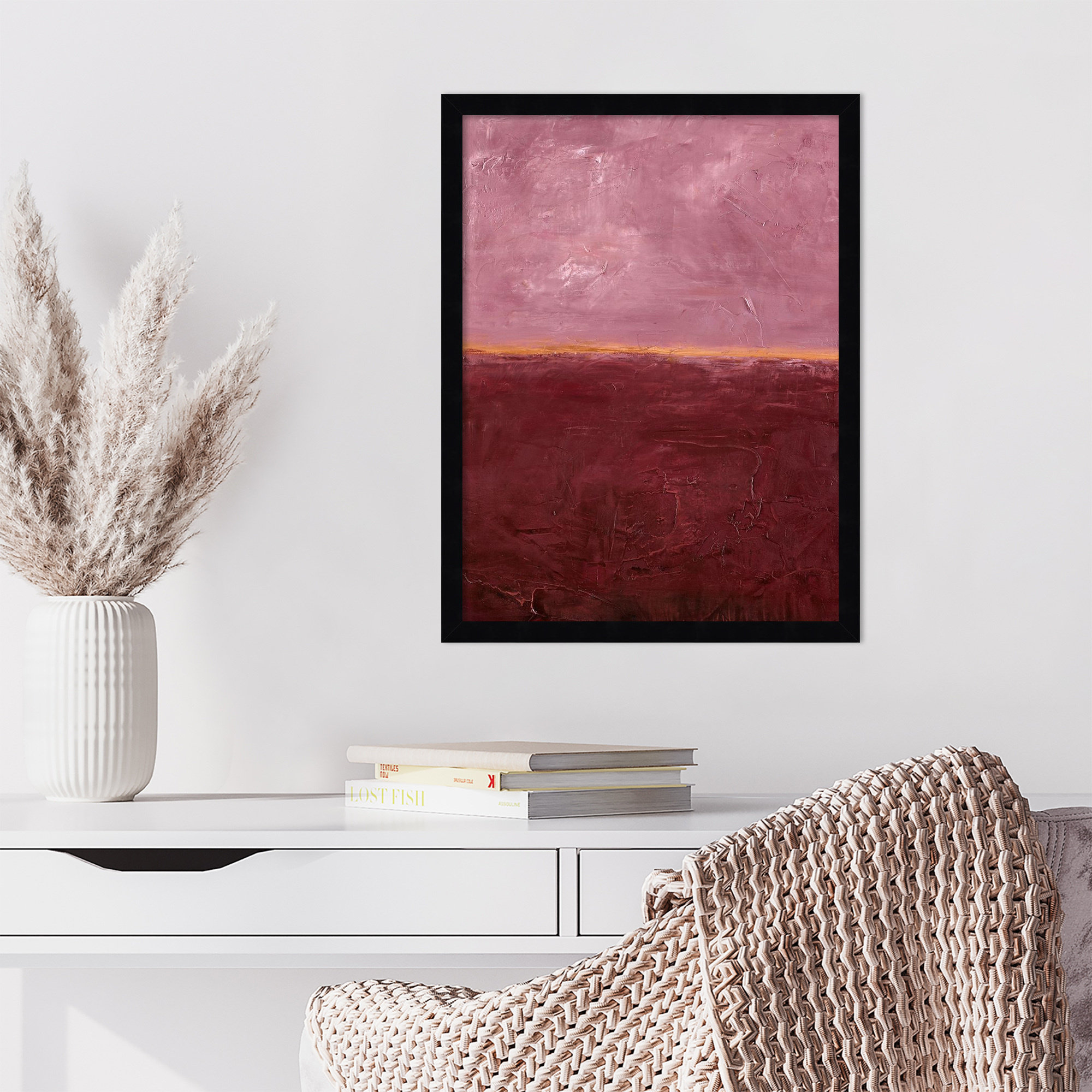 Edge Rose by Design Fabrikken Wood Framed Wall Art Print, 21" H x 16" W, Black