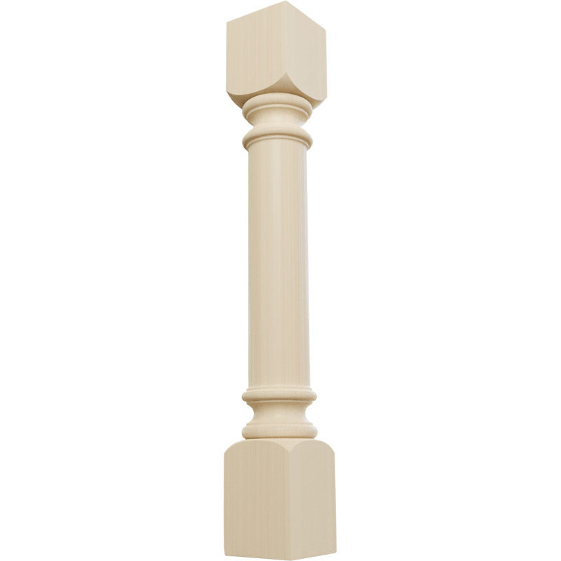 Traditional Cabinet Column (Top Block: 6"), Rubberwood
