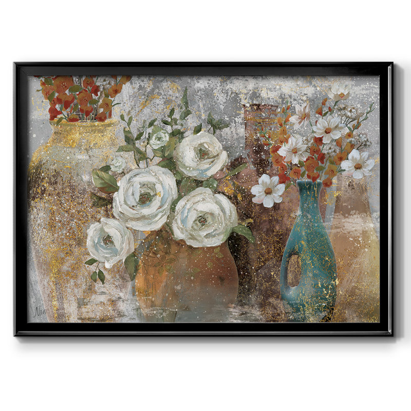 «Vessels And Blooms Spice», reproduction d'art sur toile, H 26 po x l 38 po x P 1,5 po, Noir