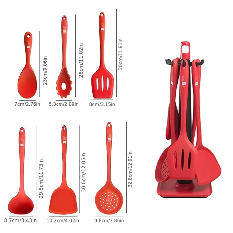 Nylon slotted spoon, 34 cm, Empire Red - KitchenAid brand