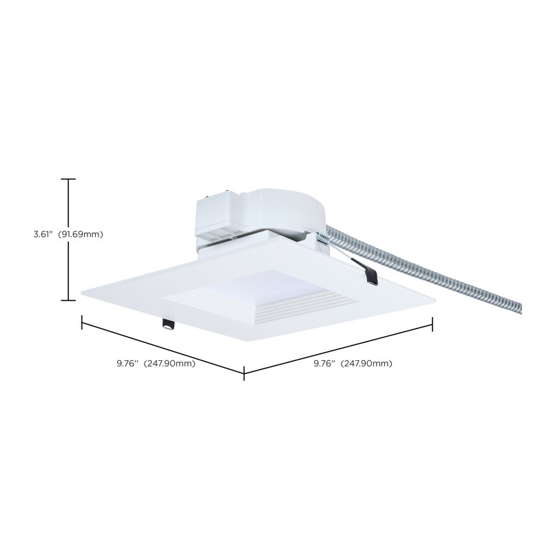 25.5W Field Selectable LED 8-Inch Commercial Downlight Dual Dimming Square 120-347V