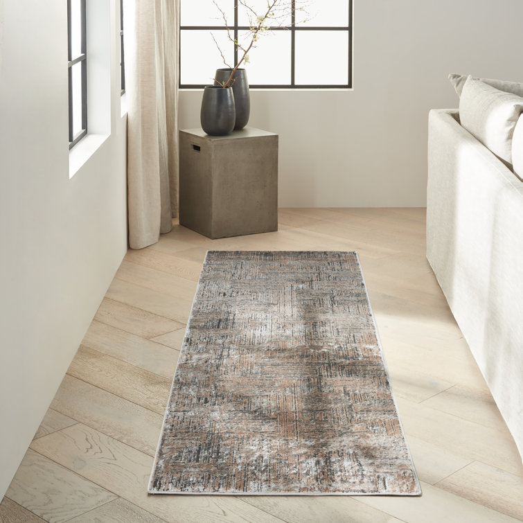 Tapis ivoire noir à motif abstrait Ck024