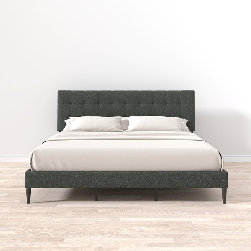 Saltz Upholstered Platform Bed, Stone, King
