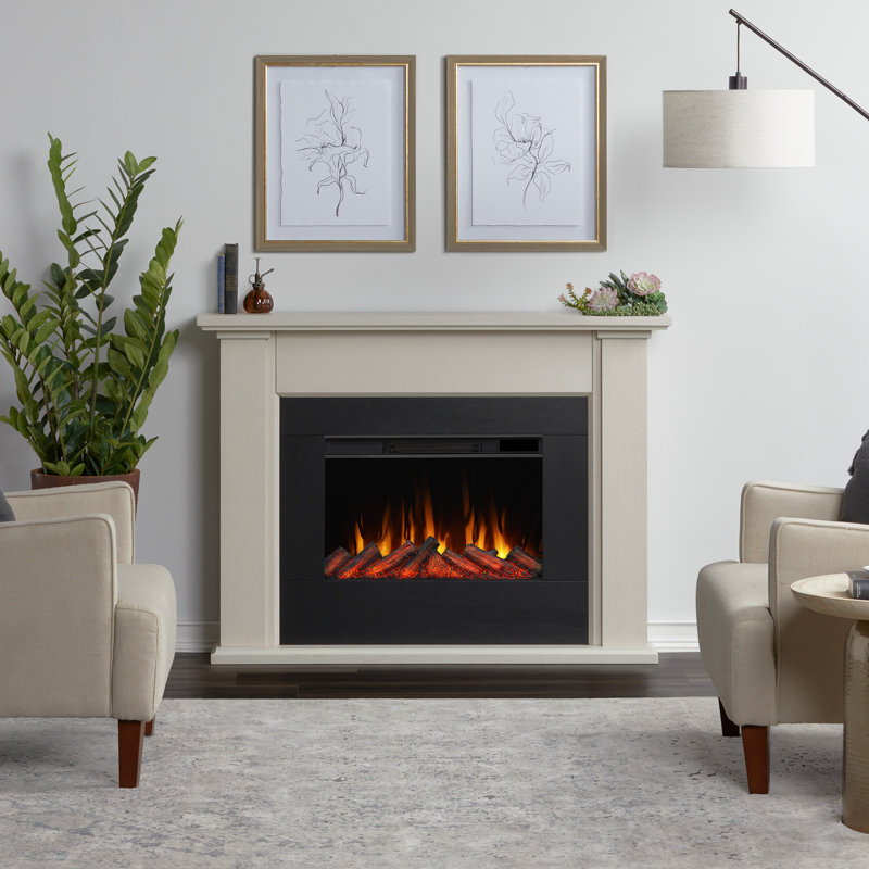 Tejon Real Flame 52 " W Electric with BTU 5100, Bone White