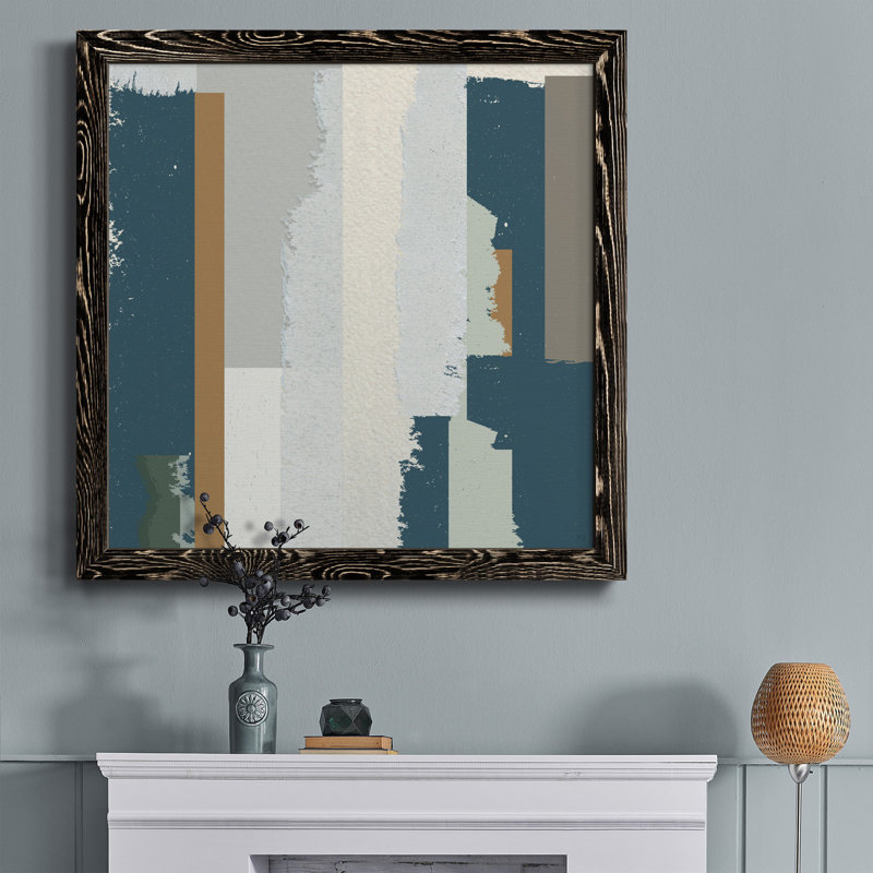 «Close to the Edge I», peinture sur toile encadrée, H 17,5 po x l 17,5 po x P 1,5 po, Toile avec cadre noir