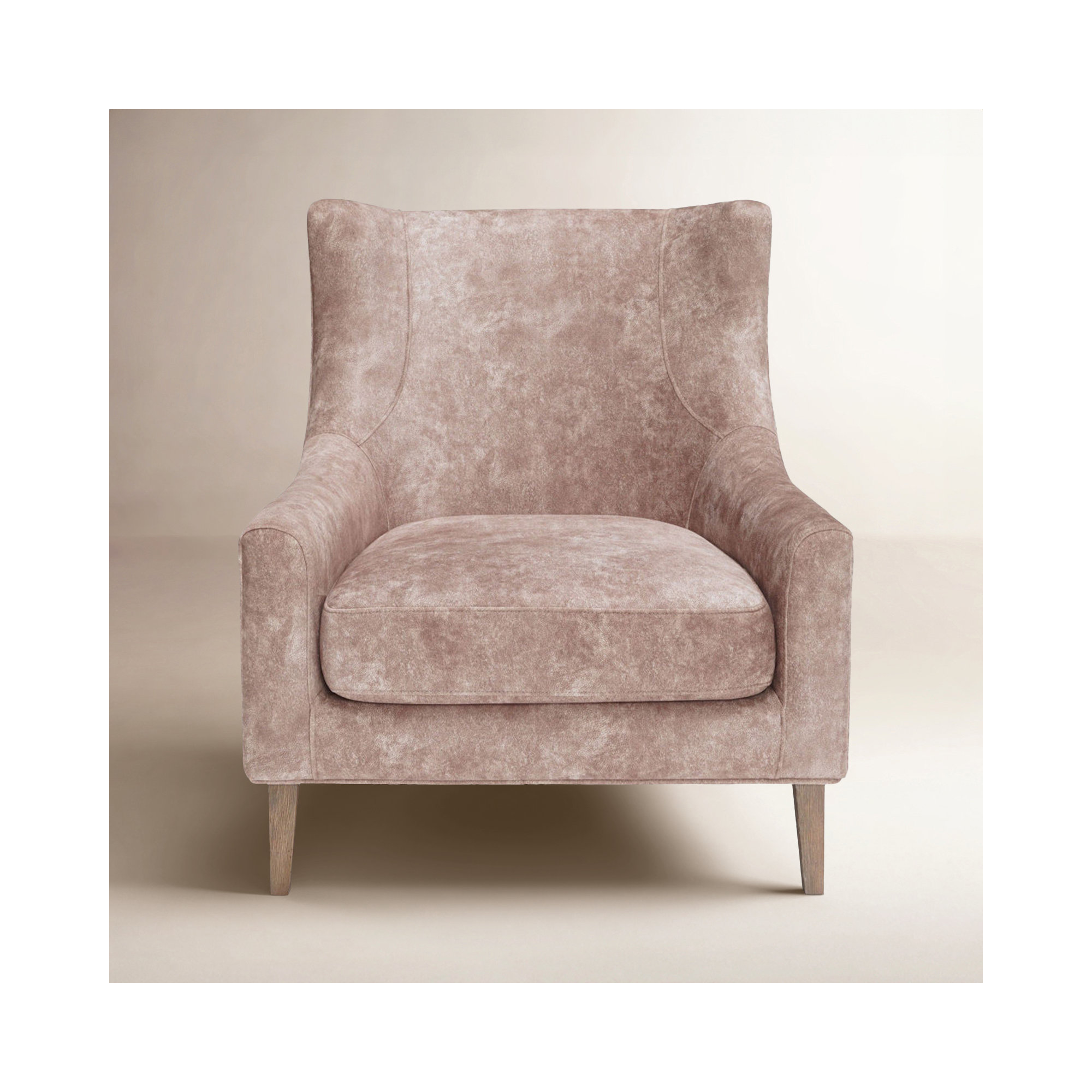 Aurora Hi-back Upholstered Accent Chair, Brown Polyester
