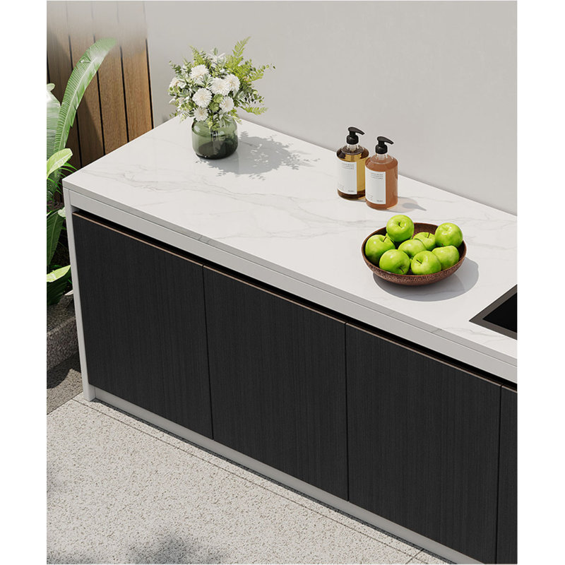 All-Weather Aluminum Wash Basin with Stone Counter