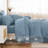 Andency Grayish Blue Super King Size Comforter Set with Sheets - 7 Pieces Bed in a Bag Boho Tufted Bedding Sets Fluffy Lightweight Super King Bed Set with Comforter, Sheets, Pillowcases & Shams-124621820-124621810
