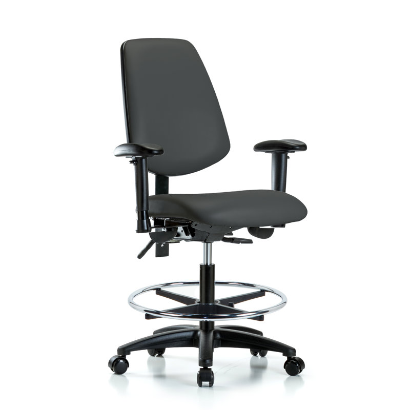 Fauteuil de dessin ergonomique Iyanna, Roulettes, Gris anthracite, Inclus