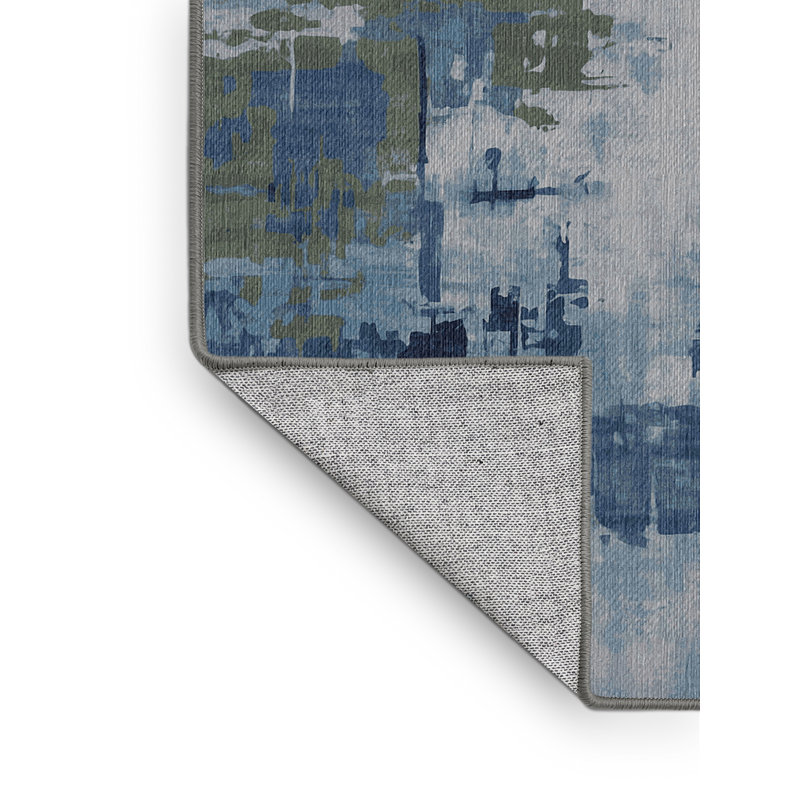 Tapis gris lavable à la machine, Carré 5 pi