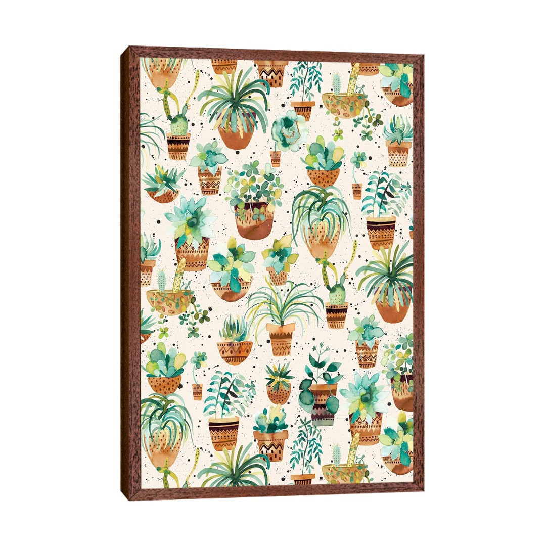 Home Succulent Plant Pots Cream - Painting on Canvas