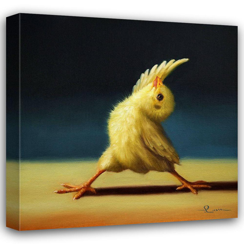 «Red Barrel Studio® Heffernan, Lucia», reproduction d'art sur toile tendue: Yoga Chick Revers Warrior