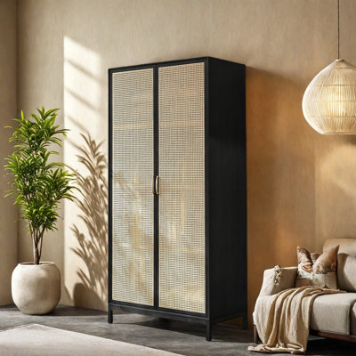 Rattan Woven Simple Wardrobe