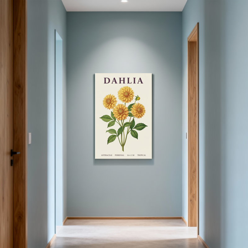 Plantes et fleurs, motif floral de dahlia, H 18 po x l 12 po